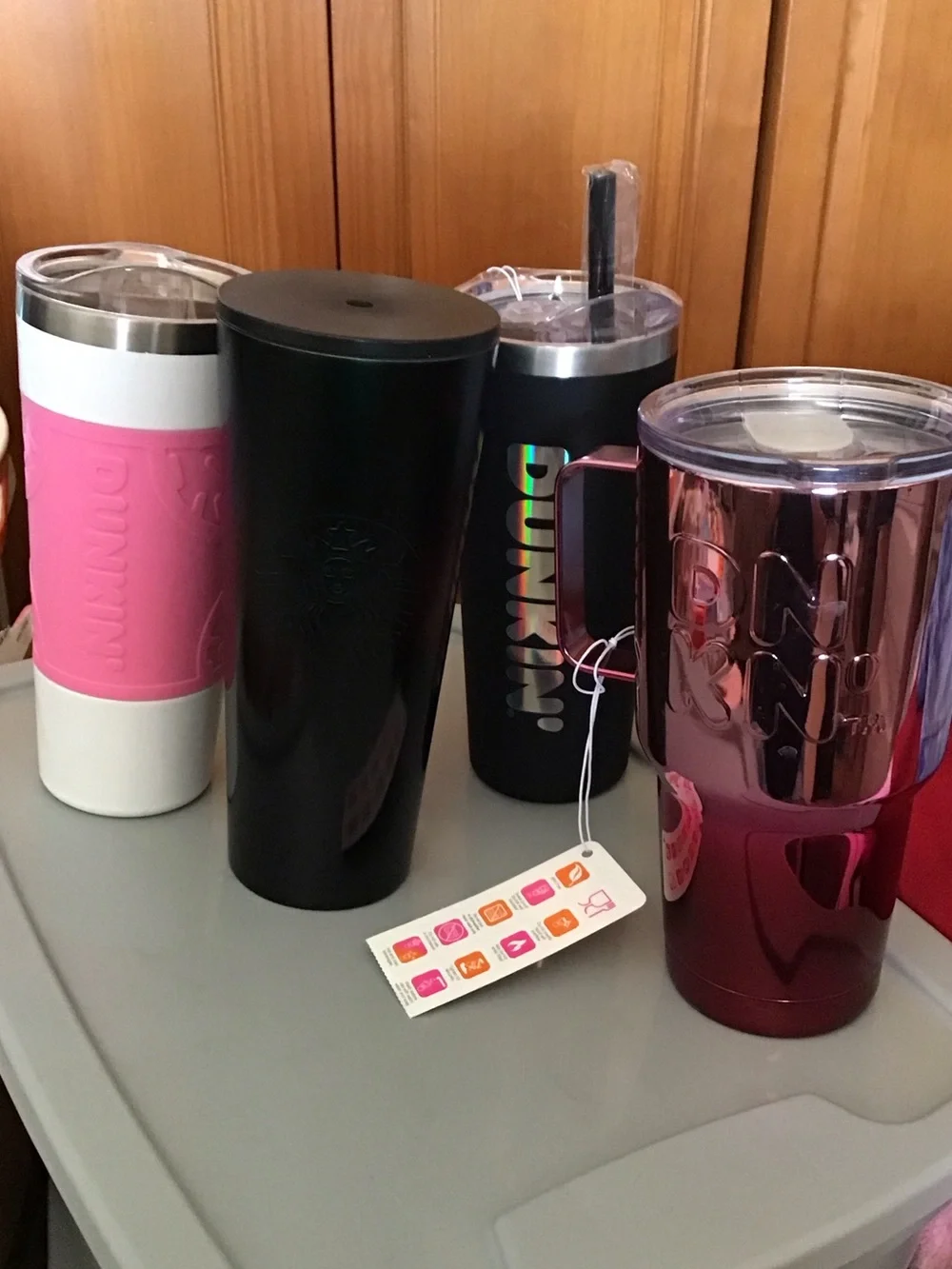 Dunkin' Donuts & Starbucks Insulated Stainless Steel tumblers 4 for $50